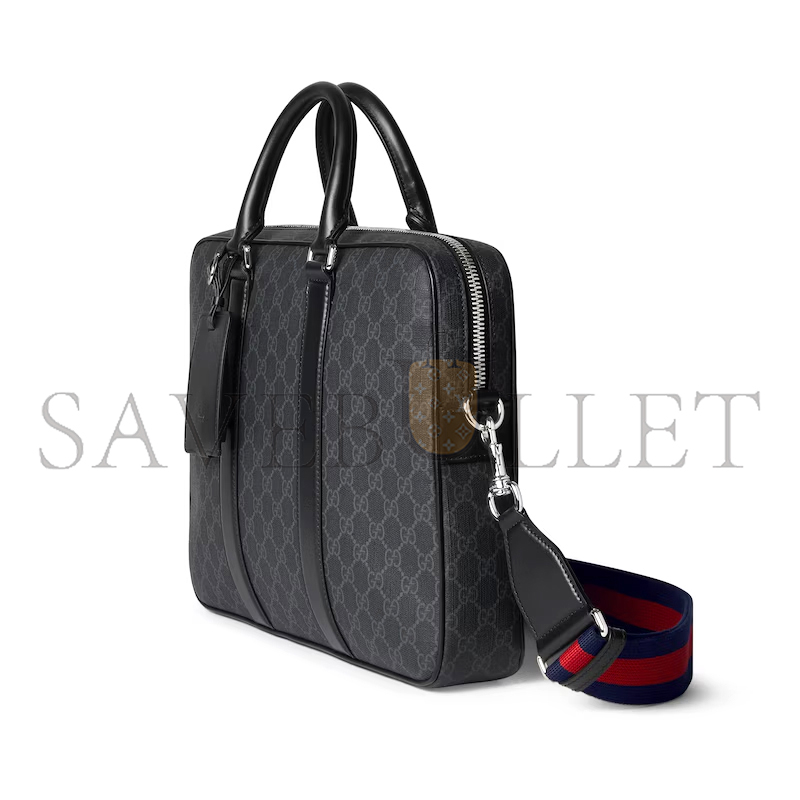 G*u*i gg black medium briefcase ‎792077 (33*28*7cm)
